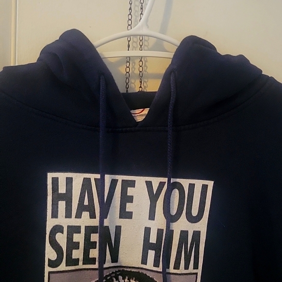 Mens delta fleece have you seen him hoodie size Large color blue white black - Picture 9 of 11